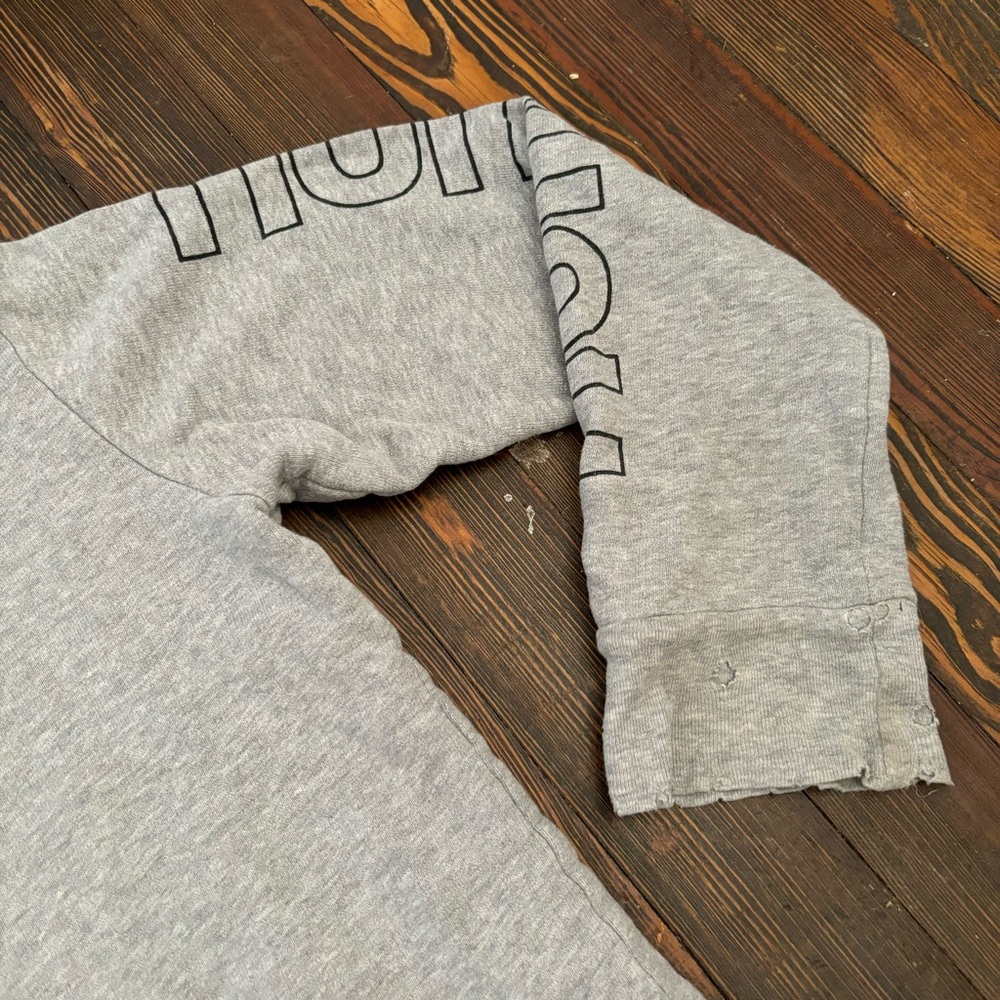 NUNUNU kids distressed gray hoodie sweatshirt - Picture 5 of 8